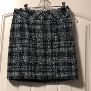 Blue/black plaid skirt